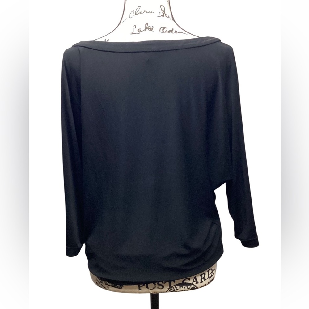 White House Black Market Boat Necl Blouse Dolman Sleeves Black Size Small - Picture 4 of 9